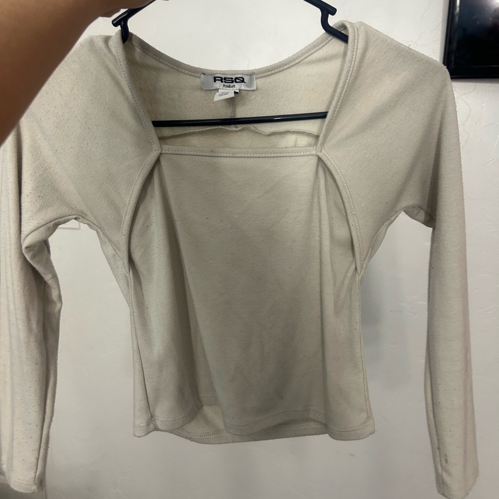 RSQ Women's Beige Long Sleeve Tee
